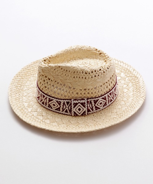 チャイハネ（チャイハネ）の「【チャイハネ】ジオメトリックペーパーハット（ハット・レディース・ブラウン/ナチュラル・FREE）」の2枚目の写真