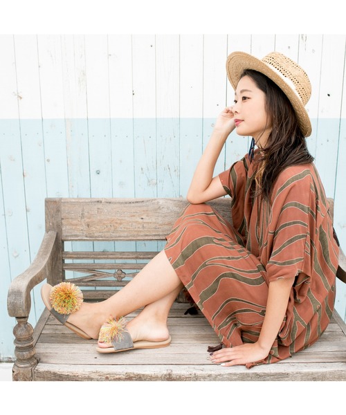 チャイハネ（チャイハネ）の「【チャイハネ】ジオメトリックペーパーハット（ハット・レディース・ブラウン/ナチュラル・FREE）」の8枚目の写真