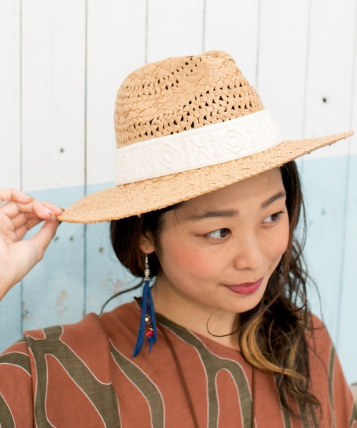 チャイハネ（チャイハネ）の「【チャイハネ】ジオメトリックペーパーハット（ハット・レディース・ブラウン/ナチュラル・FREE）」の6枚目の写真