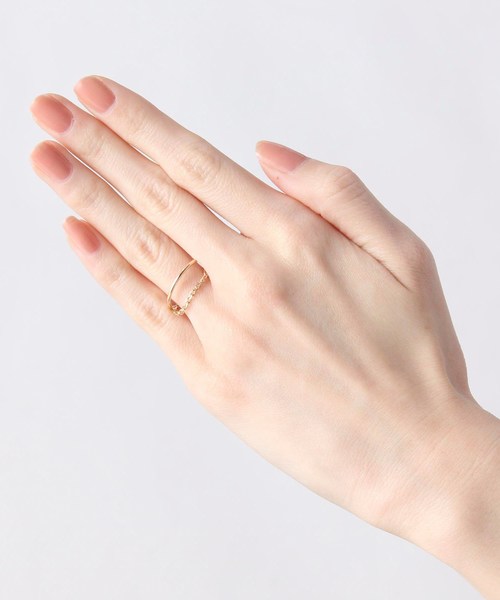 COCOSHNIK(ココシュニック)の「甲丸×チェーン リング(リング・レディース・ホワイト系その他7・10号/12号/14号)」の10枚目の写真
