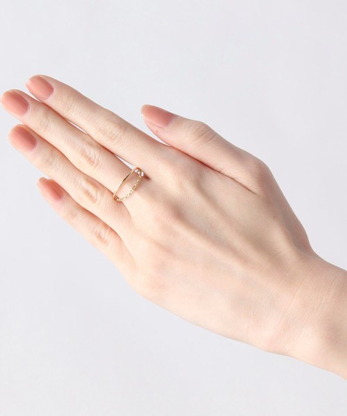 COCOSHNIK(ココシュニック)の「甲丸×チェーン リング(リング・レディース・ホワイト系その他7・10号/12号/14号)」の5枚目の写真