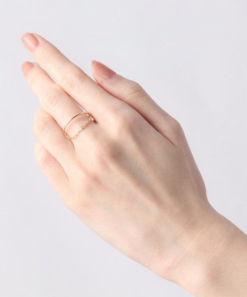 COCOSHNIK(ココシュニック)の「甲丸×チェーン リング(リング・レディース・ホワイト系その他7・10号/12号/14号)」の8枚目の写真