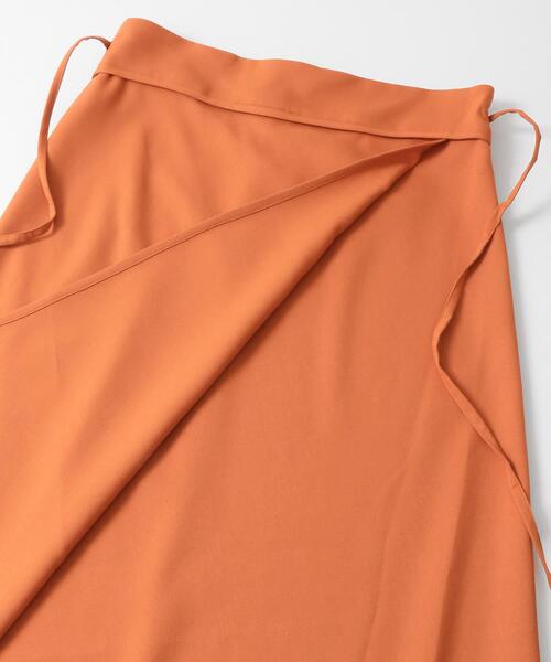 LAATO（ラート）の「PIPING WRAP SKIRT（スカート・レディース・ブラウン/オレンジ/ストライプ・FREE）」の5枚目の写真