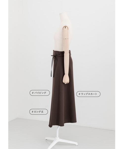 LAATO（ラート）の「PIPING WRAP SKIRT（スカート・レディース・ブラウン/オレンジ/ストライプ・FREE）」の11枚目の写真