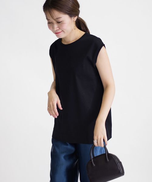 SHIPS（シップス）の「ALBINIフレンチスリーブプルオーバー◇（Tシャツ/カットソー・レディース・ライトグレー/スカイブルー/ブラック/オレンジ・ONE SIZE）」の19枚目の写真