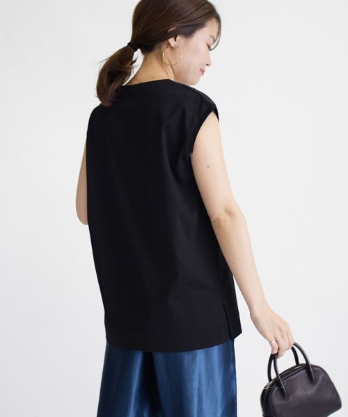 SHIPS（シップス）の「ALBINIフレンチスリーブプルオーバー◇（Tシャツ/カットソー・レディース・ライトグレー/スカイブルー/ブラック/オレンジ・ONE SIZE）」の21枚目の写真