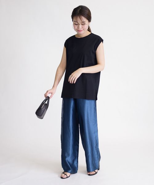 SHIPS（シップス）の「ALBINIフレンチスリーブプルオーバー◇（Tシャツ/カットソー・レディース・ライトグレー/スカイブルー/ブラック/オレンジ・ONE SIZE）」の22枚目の写真