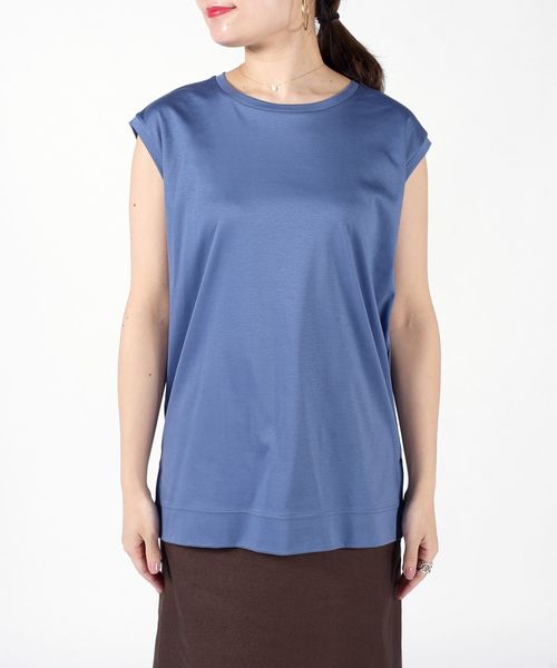 SHIPS（シップス）の「ALBINIフレンチスリーブプルオーバー◇（Tシャツ/カットソー・レディース・ライトグレー/スカイブルー/ブラック/オレンジ・ONE SIZE）」の6枚目の写真