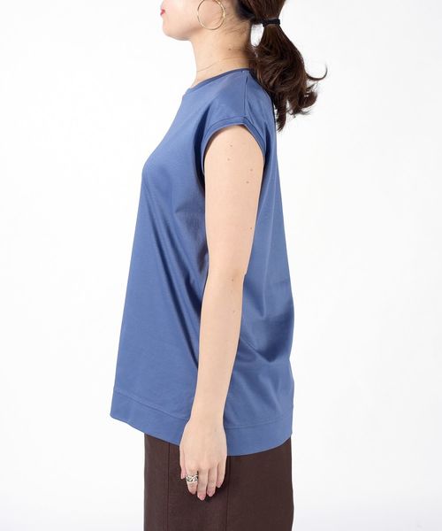 SHIPS（シップス）の「ALBINIフレンチスリーブプルオーバー◇（Tシャツ/カットソー・レディース・ライトグレー/スカイブルー/ブラック/オレンジ・ONE SIZE）」の7枚目の写真