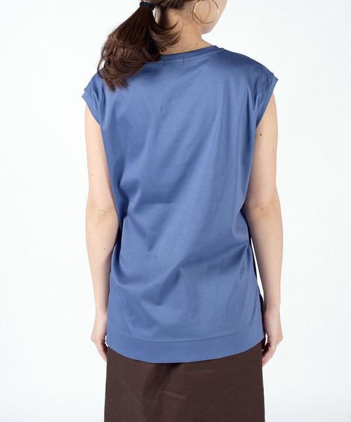 SHIPS（シップス）の「ALBINIフレンチスリーブプルオーバー◇（Tシャツ/カットソー・レディース・ライトグレー/スカイブルー/ブラック/オレンジ・ONE SIZE）」の8枚目の写真