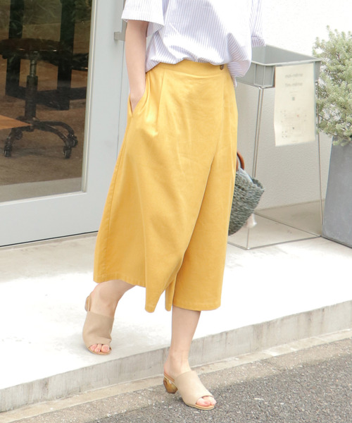 ikka(イッカ)の「ウエストラップパンツ(その他パンツ)」|イエロー