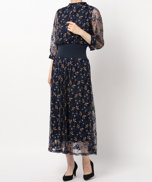 りかです❗ネイビー 七分袖 ワンピース BEARDSLEY（ビアズリー）の「《ビアズリー》七分袖 コクーン