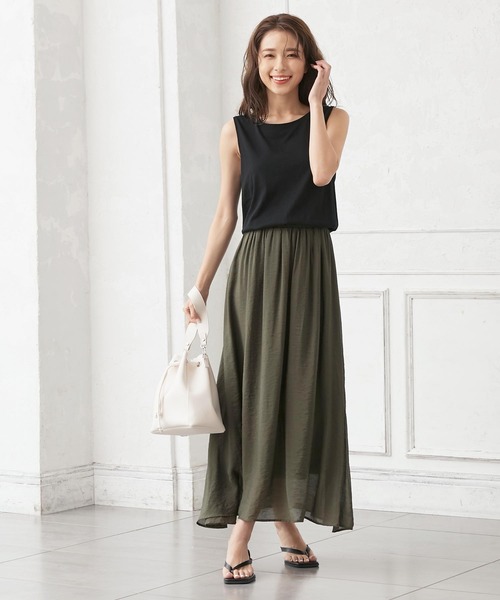 KOBE LETTUCE（コウベレタス）の「ドッキングノースリーブワンピース（ワンピース・レディース・ブラウン/ベージュ/ブラック・FREE）」の14枚目の写真