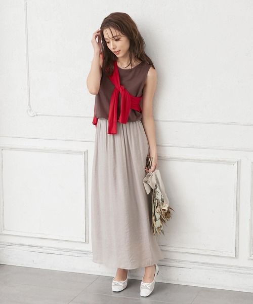 KOBE LETTUCE（コウベレタス）の「ドッキングノースリーブワンピース（ワンピース・レディース・ブラウン/ベージュ/ブラック・FREE）」の15枚目の写真