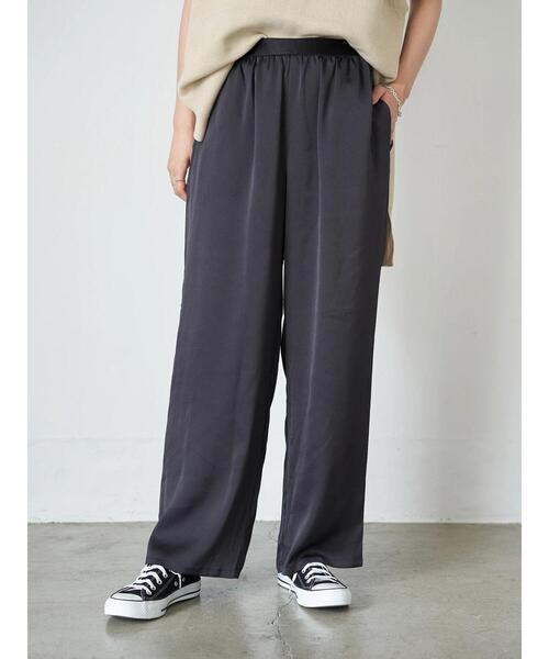 AMERICAN HOLIC（アメリカンホリック）の「イージーとろみワイドパンツ　＊（その他パンツ・レディース・チャコールグレー/マルチ/モカ/ブラック系その他/その他9/ストライプ/ドット・M/L）」の12枚目の写真