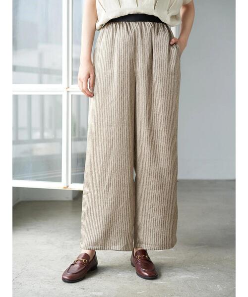 AMERICAN HOLIC（アメリカンホリック）の「イージーとろみワイドパンツ　＊（その他パンツ・レディース・チャコールグレー/マルチ/モカ/ブラック系その他/その他9/ストライプ/ドット・M/L）」の15枚目の写真