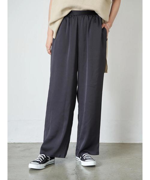 AMERICAN HOLIC（アメリカンホリック）の「イージーとろみワイドパンツ　＊（その他パンツ・レディース・チャコールグレー/マルチ/モカ/ブラック系その他/その他9/ストライプ/ドット・M/L）」の4枚目の写真