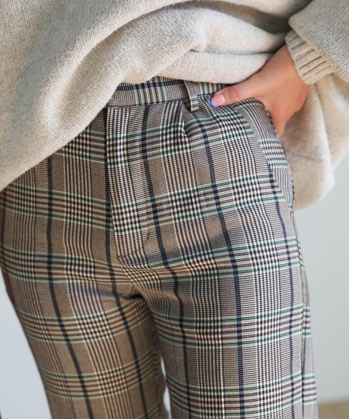 select MOCA（セレクトモカ）の「チェックワイドレッグパンツ（その他パンツ・レディース・パープル/グリーン・SMALL/MEDIUM）」の7枚目の写真