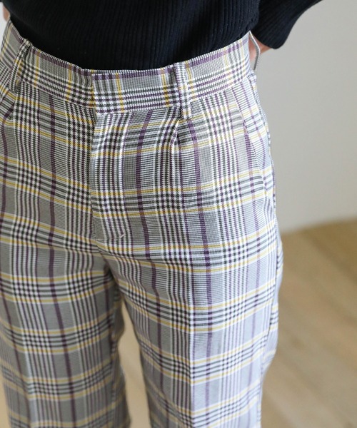 select MOCA（セレクトモカ）の「チェックワイドレッグパンツ（その他パンツ・レディース・パープル/グリーン・SMALL/MEDIUM）」の12枚目の写真
