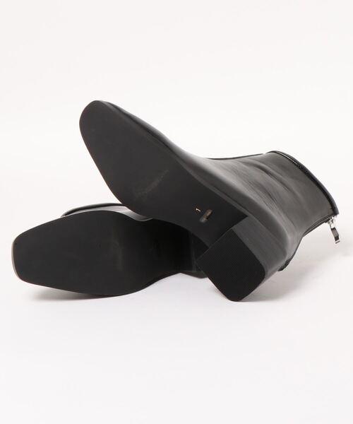 STUDIOUS（ステュディオス）の「【STUDIOUS】ウォッシュエナメルミドルブーツ（ブーツ・レディース・ブラック/アイボリー・1/2）」の4枚目の写真