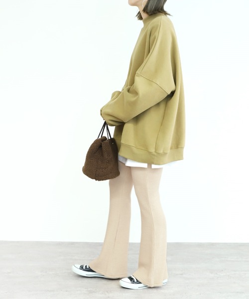 reca(レカ)の「リブフレアレギンスパンツ(レギンス/スパッツ・レディース・ブラック/アイボリー/グレー系その他・FREE)」の22枚目の写真