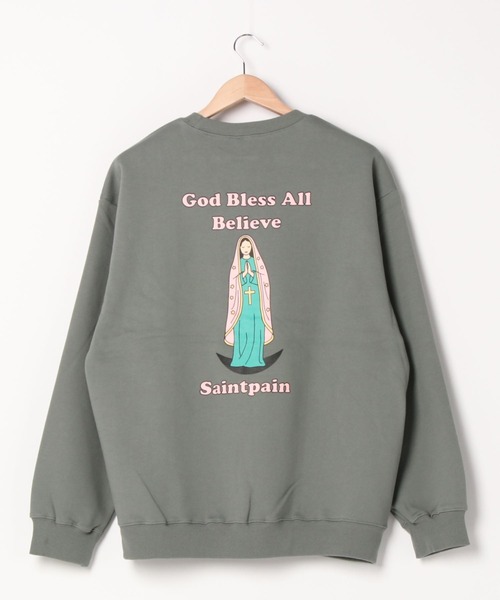SAINTPAIN(セイントペイン)の「SAINTPAIN/ロゴスウェットプルオーバー 2924392(スウェット・メンズ・ブラック/カーキ・MEDIUM/LARGE)」の1枚目の写真