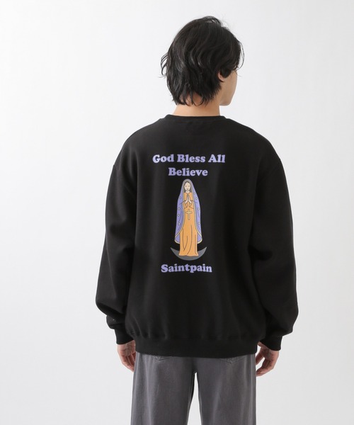 SAINTPAIN(セイントペイン)の「SAINTPAIN/ロゴスウェットプルオーバー 2924392(スウェット・メンズ・ブラック/カーキ・MEDIUM/LARGE)」の2枚目の写真