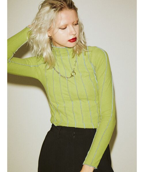 jouetie（ジュエティ）の「ロックステッチトップス（Tシャツ/カットソー・レディース・オフホワイト/ブラック/グリーン・MEDIUM）」の3枚目の写真