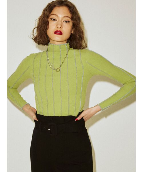 jouetie（ジュエティ）の「ロックステッチトップス（Tシャツ/カットソー・レディース・オフホワイト/ブラック/グリーン・MEDIUM）」の4枚目の写真