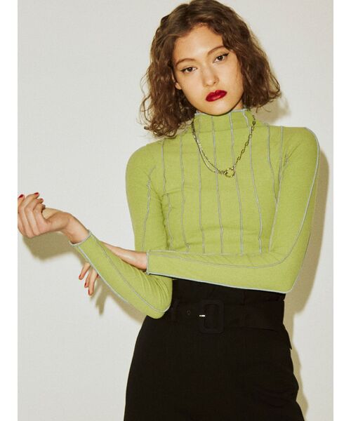 jouetie（ジュエティ）の「ロックステッチトップス（Tシャツ/カットソー・レディース・オフホワイト/ブラック/グリーン・MEDIUM）」の5枚目の写真