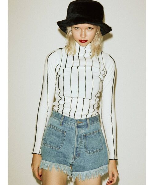 jouetie（ジュエティ）の「ロックステッチトップス（Tシャツ/カットソー・レディース・オフホワイト/ブラック/グリーン・MEDIUM）」の7枚目の写真