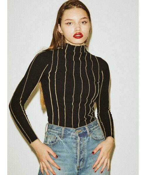 jouetie（ジュエティ）の「ロックステッチトップス（Tシャツ/カットソー・レディース・オフホワイト/ブラック/グリーン・MEDIUM）」の10枚目の写真