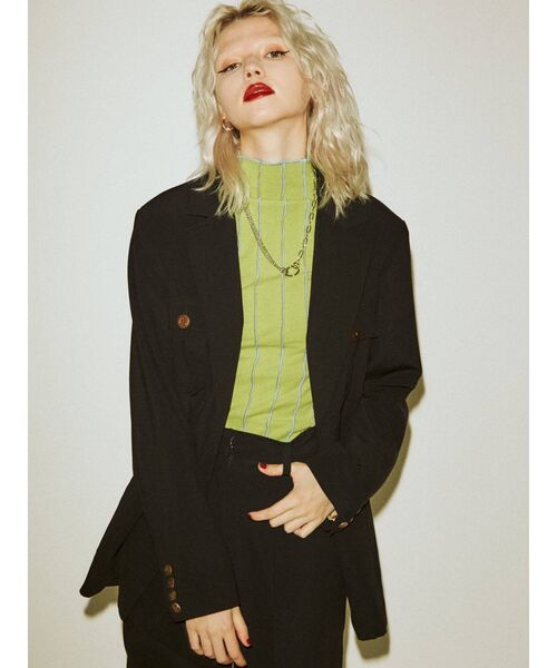 jouetie（ジュエティ）の「ロックステッチトップス（Tシャツ/カットソー・レディース・オフホワイト/ブラック/グリーン・MEDIUM）」の14枚目の写真