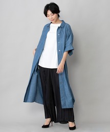 3.7ozスラブシャンブレー シャツワンピース