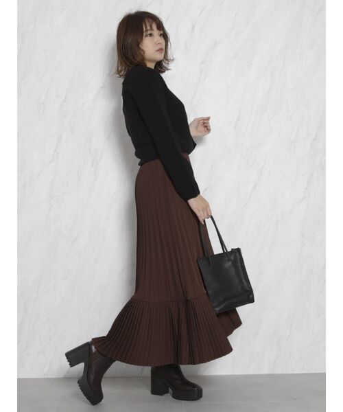 dazzlin（ダズリン）の「カシュクールベアクロシェニットトップス（ニット/セーター・レディース・ブラック/パープル/ブラウン/オフホワイト・FREE）」の6枚目の写真