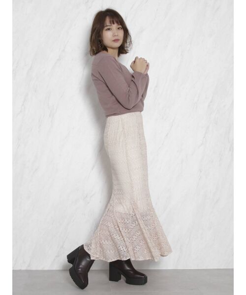 dazzlin（ダズリン）の「カシュクールベアクロシェニットトップス（ニット/セーター・レディース・ブラック/パープル/ブラウン/オフホワイト・FREE）」の8枚目の写真