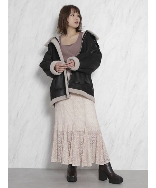 dazzlin（ダズリン）の「カシュクールベアクロシェニットトップス（ニット/セーター・レディース・ブラック/パープル/ブラウン/オフホワイト・FREE）」の9枚目の写真