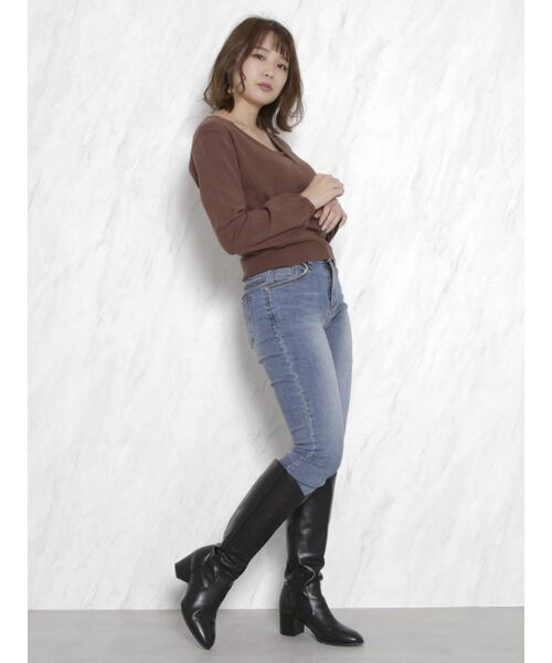 dazzlin（ダズリン）の「カシュクールベアクロシェニットトップス（ニット/セーター・レディース・ブラック/パープル/ブラウン/オフホワイト・FREE）」の13枚目の写真