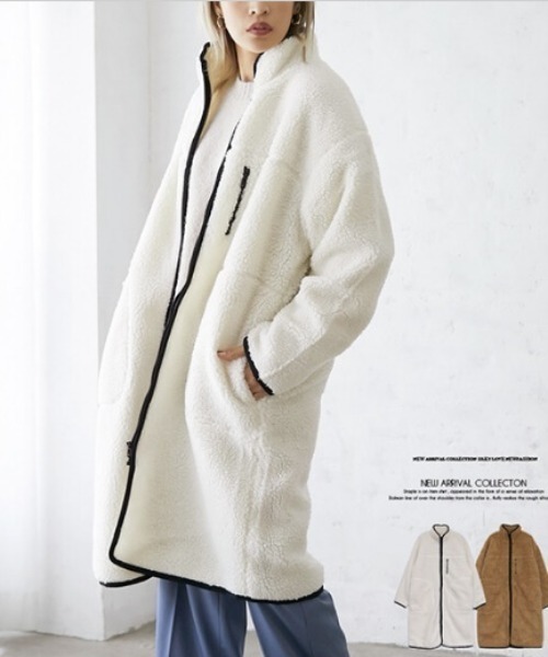 セール スタンドカラーロングボアコート アウター コート ムートンコート Sfw エスエフダブリュー のファッション通販 Zozotown