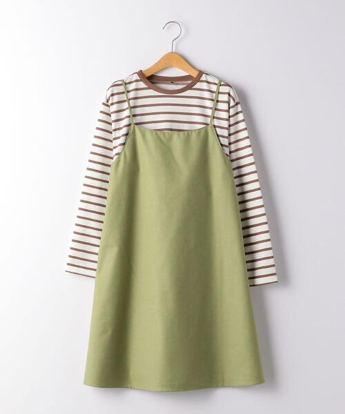 セール ジュニア ボーダー キャミ レイヤード ワンピース ワンピース Green Label Relaxing グリーンレーベルリラクシング のファッション通販 Zozotown