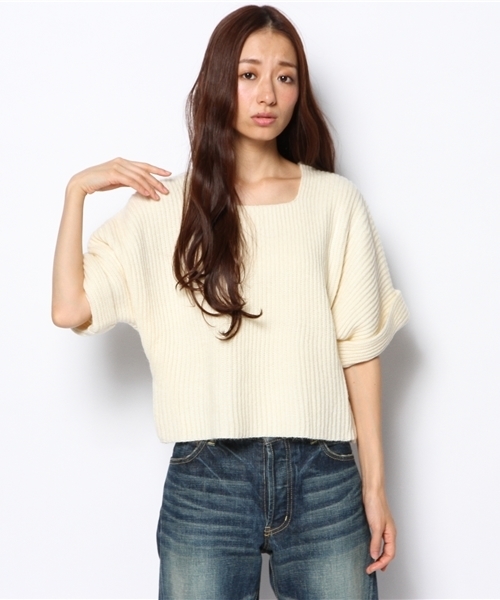 CIAOPANIC(チャオパニック)の「【Ciaopanic】畦編みBigシルエットPO(ニット/セーター・レディース・オフホワイト/ネイビー/ブラック・FREE)」の2枚目の写真