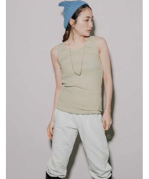 eversince(エバーシンス)の「【ペールトーン】ラウンドネック・リブタンクトップ(タンクトップ・レディース・ブラック/アイボリー/オフホワイト/ピンク/グリーン/グレイッシュベージュ・M/L)」の22枚目の写真