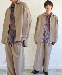 MinoriTY | 【2点セット】落ち感ビッグドルマン長袖シャツ+ワイドパンツ/セットアップメンズ/オーバーサイズ(セットアップ)