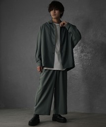 【MinoriTY】落ち感ドルマンシャツセットアップ ワイドパンツ メンズ ビッグシャツ オーバーサイズ ルーズフィット ビッグシルエット 秋服