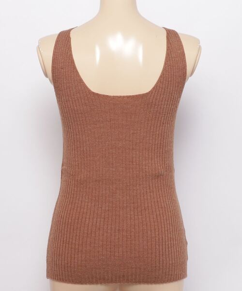 KIIRA（キーラ）の「KiiRA Rib Knit Tank Top ki-3306（タンクトップ・レディース・ベージュ/ブラウン・ONE SIZE）」の3枚目の写真