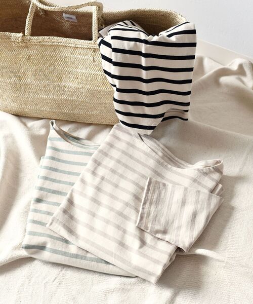 SHIPS Days(シップスデイズ)の「SHIPS Days:バスクTee(Tシャツ/カットソー・レディース・ホワイト/ベージュ/ライトグリーン・ONE SIZE)」の1枚目の写真