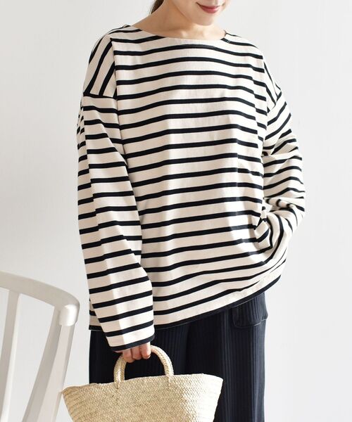 SHIPS Days(シップスデイズ)の「SHIPS Days:バスクTee(Tシャツ/カットソー・レディース・ホワイト/ベージュ/ライトグリーン・ONE SIZE)」の5枚目の写真