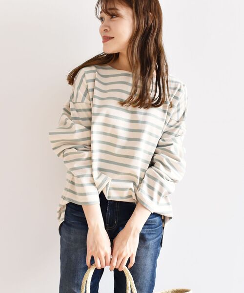 SHIPS Days(シップスデイズ)の「SHIPS Days:バスクTee(Tシャツ/カットソー・レディース・ホワイト/ベージュ/ライトグリーン・ONE SIZE)」の9枚目の写真