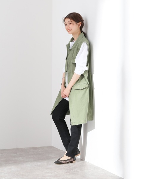 SLOBE IENA（スローブイエナ）の「バックサテンミリタリーロングベスト 
