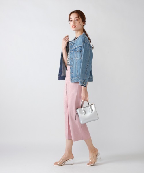 M.deux(エムドゥ)の「フリンジノーカラーデニムジャケット(デニムジャケット・レディース・ネイビー/ブルー・MEDIUM)」の15枚目の写真